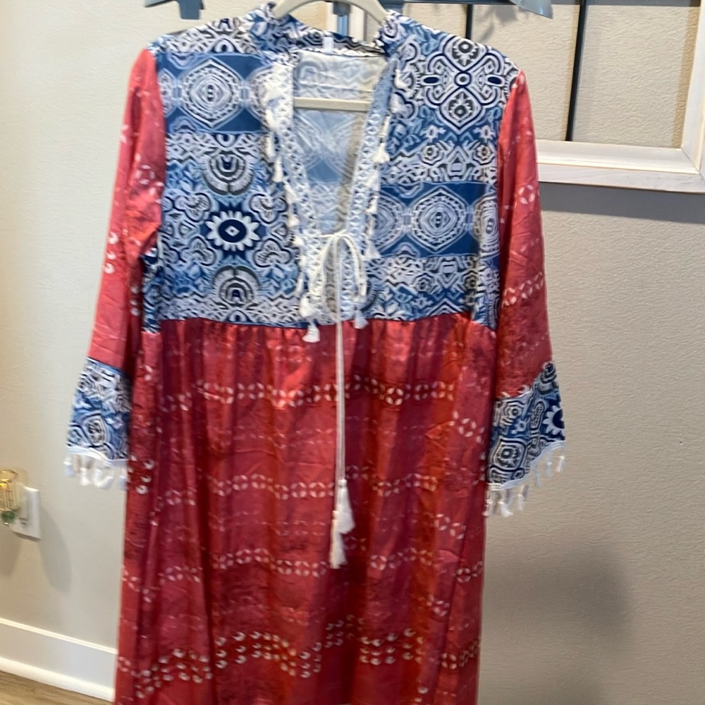 Swimsuit cover up with tassels